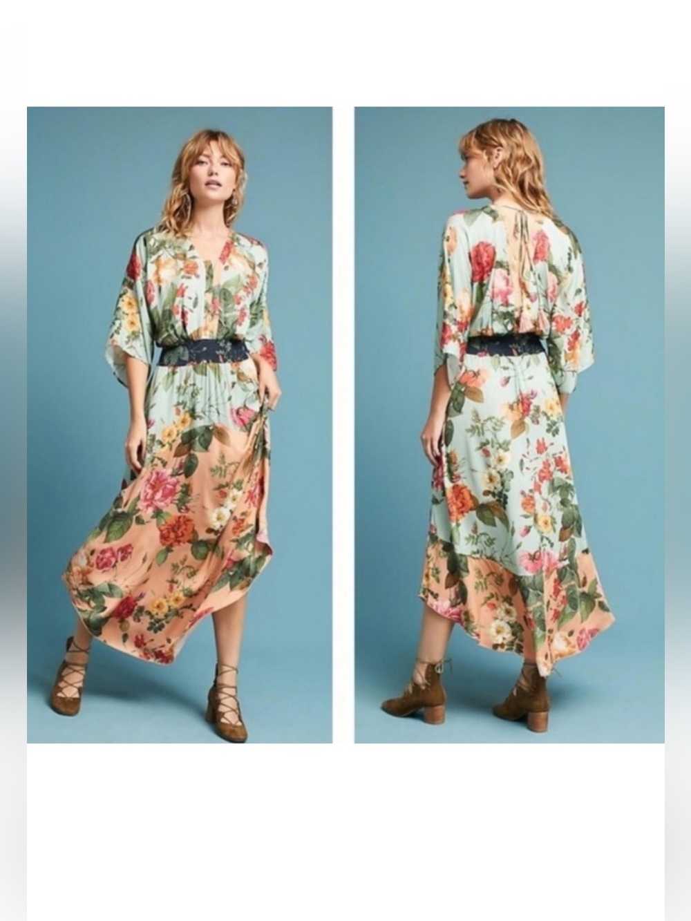 Anthropologie Farm Rio Marilla floral maxi dress